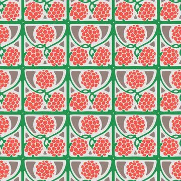 Vector Scute seamless Pattern with colored Leaves and berries Stock Illustration