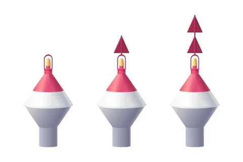Vector sea buoy icon set Stock Illustration