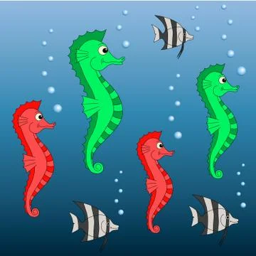Vector sea horse Stock Illustration