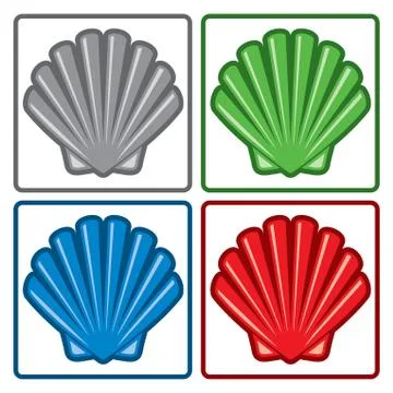 Vector sea shell icons Stock Illustration