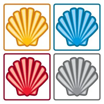 Vector sea shell icons Stock Illustration