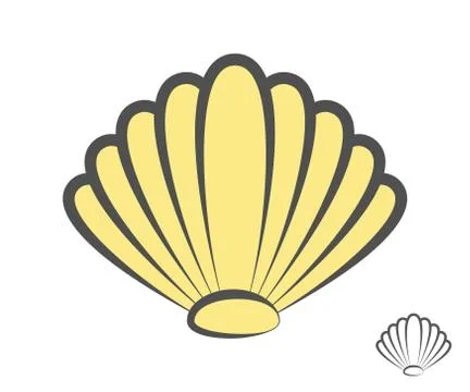 Vector sea shell logo or icon Stock Illustration