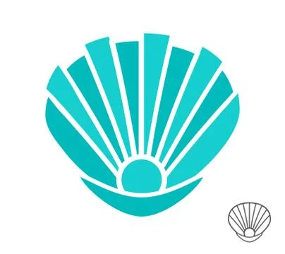 Vector sea shell logo or icon 스톡 일러스트