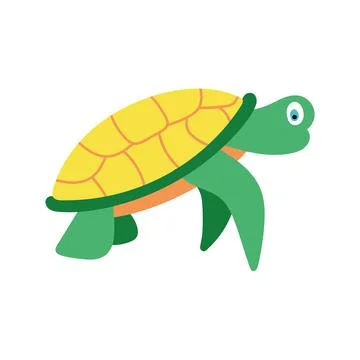 Vector sea turtle cartoon isolated on white background Stock Illustration
