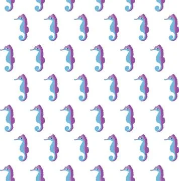 Vector Seahorse Seamless Background Stock Illustration