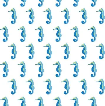 Vector Seahorse Seamless Background Stock Illustration