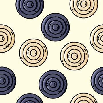 Vector seamles pattern with circles in retro colors Stock Illustration