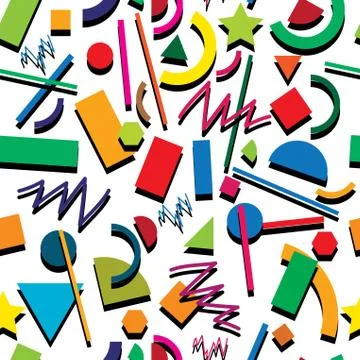 Vector seamless 80s or 90s background pattern Stock Illustration