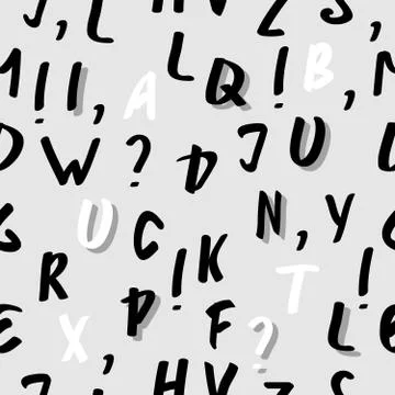 Vector seamless abstract  alphabet pattern Stock Illustration