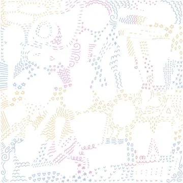 Vector seamless abstract background, freehand doodles pattern with stylized a Stock Illustration