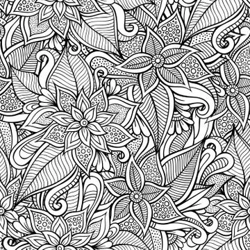 Vector seamless abstract flowers pattern 스톡 일러스트