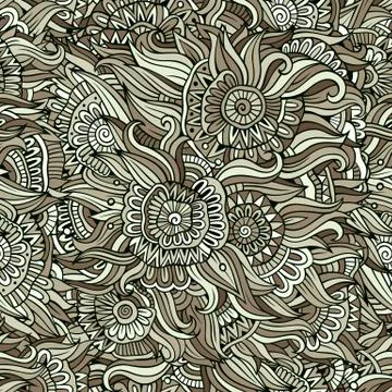 Vector seamless abstract flowers pattern Stock Illustration