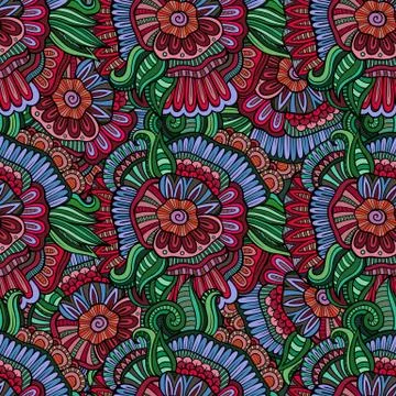 Vector seamless abstract flowers pattern 스톡 일러스트