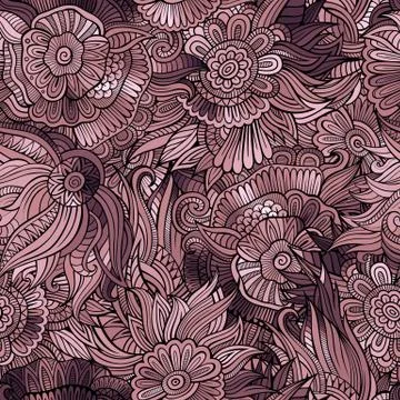 Vector seamless abstract flowers pattern Illustrazione stock