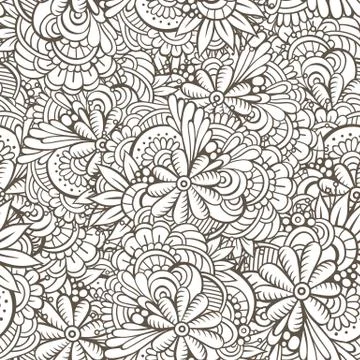 Vector seamless abstract flowers pattern. イラスト素材