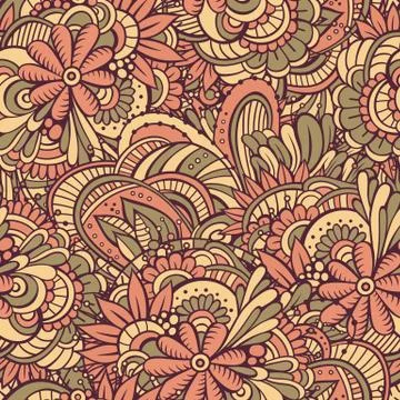 Vector seamless abstract flowers pattern Stock Illustration