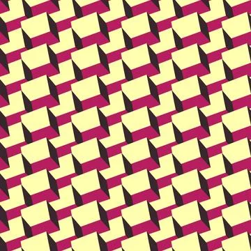 Vector seamless abstract geometric 3d pattern. Isometric cubes repeatable Stock Illustration