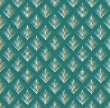 Vector seamless abstract geometric background. Optical art. Engraving style.  Stock Illustration