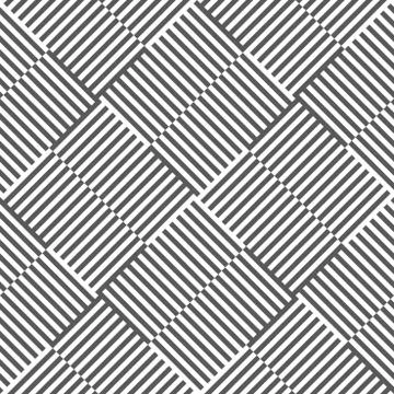 Vector seamless abstract geometric pattern - black and white striped texture Illustrazione stock