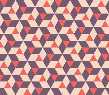 Vector Seamless  Abstract Geometric Triangle Rhombus Tiling Shapes Pattern Stock Illustration