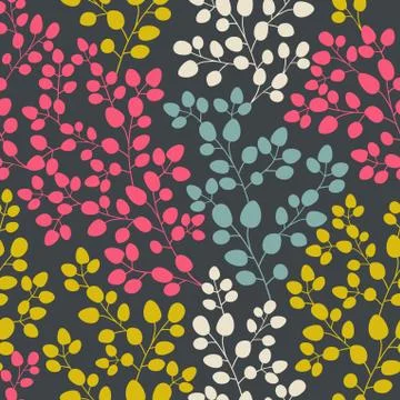 Vector seamless abstract hand-drawn pattern, leaf backdrop, endless backgroun Illustrazione stock