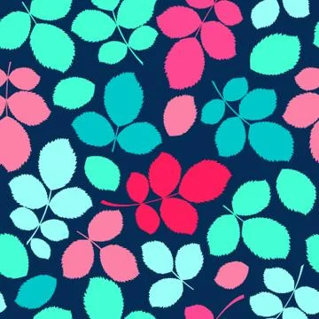 Vector seamless abstract hand-drawn pattern, leaf backdrop, endless backgroun Illustrazione stock