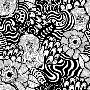Vector seamless abstract hand-drawn pattern design Illustrazione stock