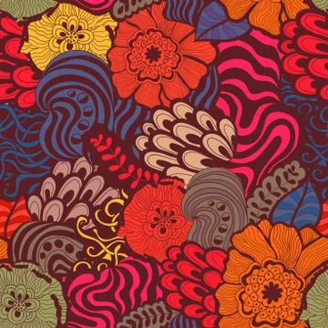 Vector seamless abstract hand-drawn pattern design Illustrazione stock