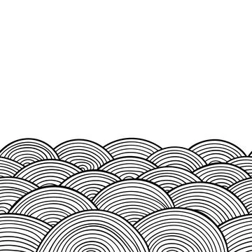 Vector seamless abstract hand-drawn pattern, waves background Illustrazione stock