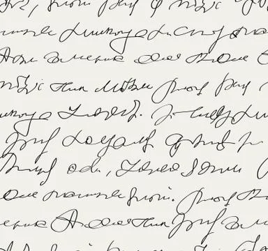 Vector seamless abstract handwritten text pattern Stock-Illustration