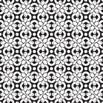 Vector seamless abstract monochrome pattern Stock Illustration