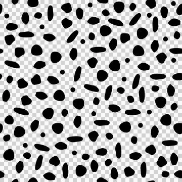 Vector seamless abstract pattern, black chaotic dots drawn by hand. Cute de.. Stock Illustration
