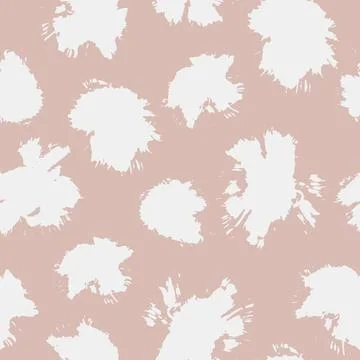 Vector seamless abstract pattern with blot, paint brushes on cute pink backgr Stock Illustration