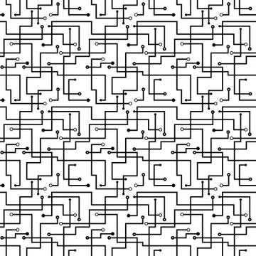 Vector seamless abstract pattern - circuit board scheme Illustrazione stock