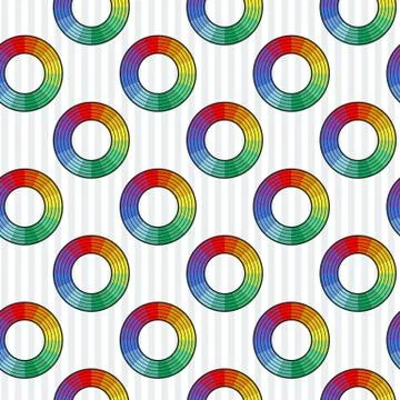 Vector seamless abstract pattern of elements in all colors of the rainbow イラスト素材