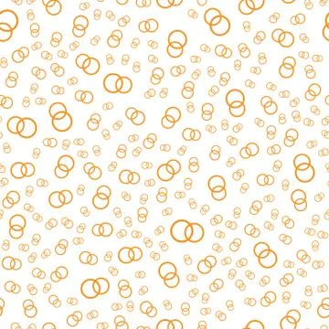 Vector seamless abstract pattern. Golden wedding rings on white background Stock Illustration