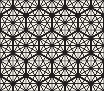 Vector seamless abstract pattern. Modern stylish striped lattice texture. Rep Stock Illustration