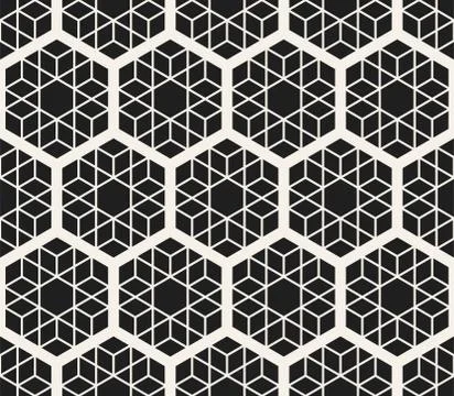 Vector seamless abstract pattern. Modern stylish striped lattice texture Stock Illustration