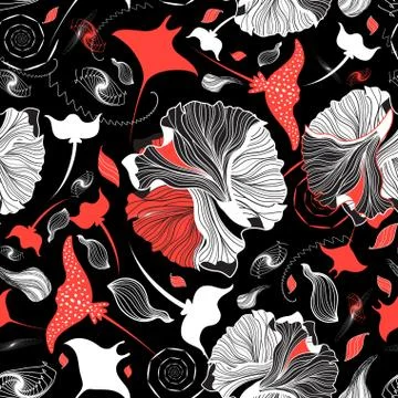 Vector seamless abstract pattern with rays Stock Illustration