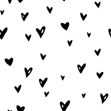 Vector Seamless abstract pattern of small hearts. Hand drawn doodle backgroun Illustrazione stock