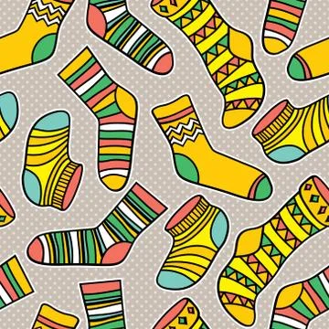 Vector seamless abstract pattern with socks Stock Illustration