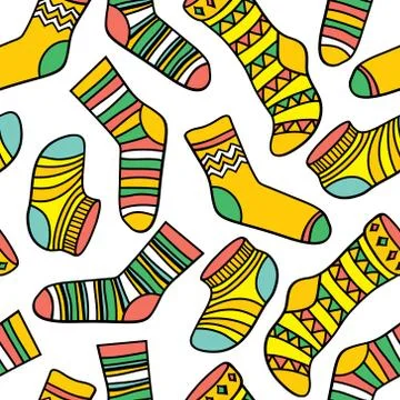 Vector seamless abstract pattern with socks Stock Illustration