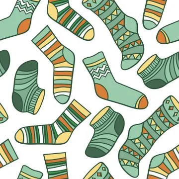 Vector seamless abstract pattern with socks Stock Illustration