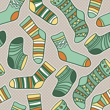 Vector seamless abstract pattern with socks Stock Illustration