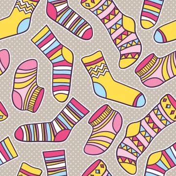 Vector seamless abstract pattern with socks Stock Illustration