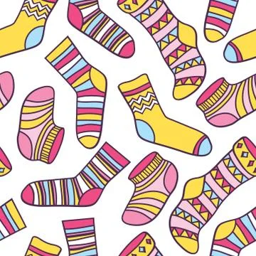 Vector seamless abstract pattern with socks Stock Illustration