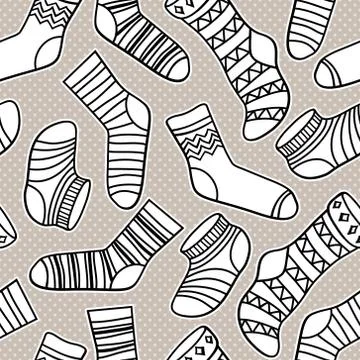 Vector seamless abstract pattern with socks Stock Illustration