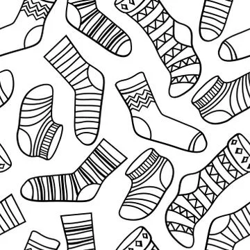 Vector seamless abstract pattern with socks Stock Illustration