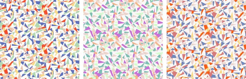 Vector seamless abstract patterns. multi-colored geometric backgrounds Illustrazione stock