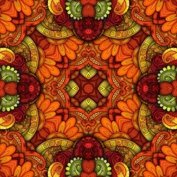 Vector Seamless Abstract Tribal Pattern Stock Illustration